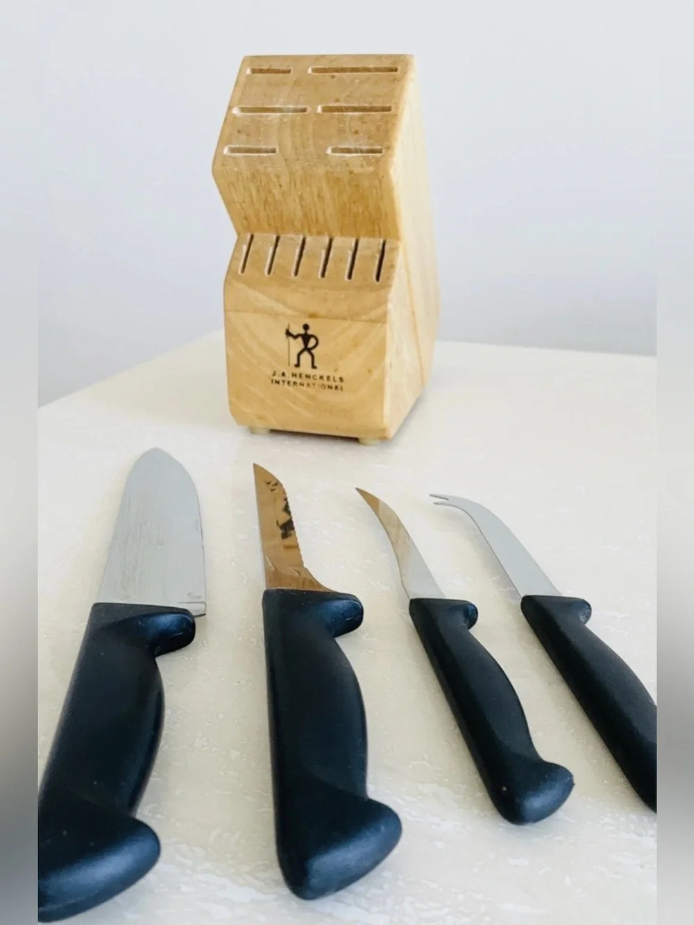 Black Handle Knife Block Set